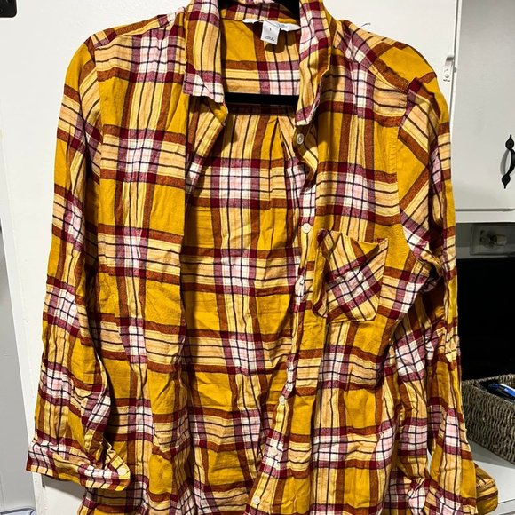 OLD NAVY FALL PLAID TOP - Picture 1 of 2